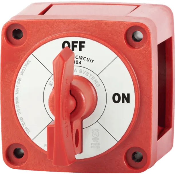 Blue Sea 300A Red Mini m-Series On/Off Battery Switch w/ Lockable Key