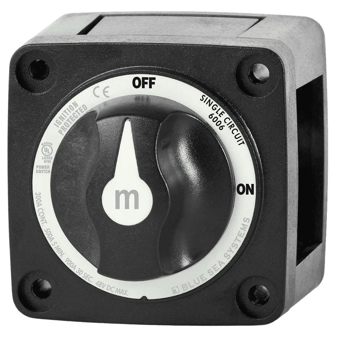 Blue Sea 300A Black Mini m-Series On/Off Battery Switch