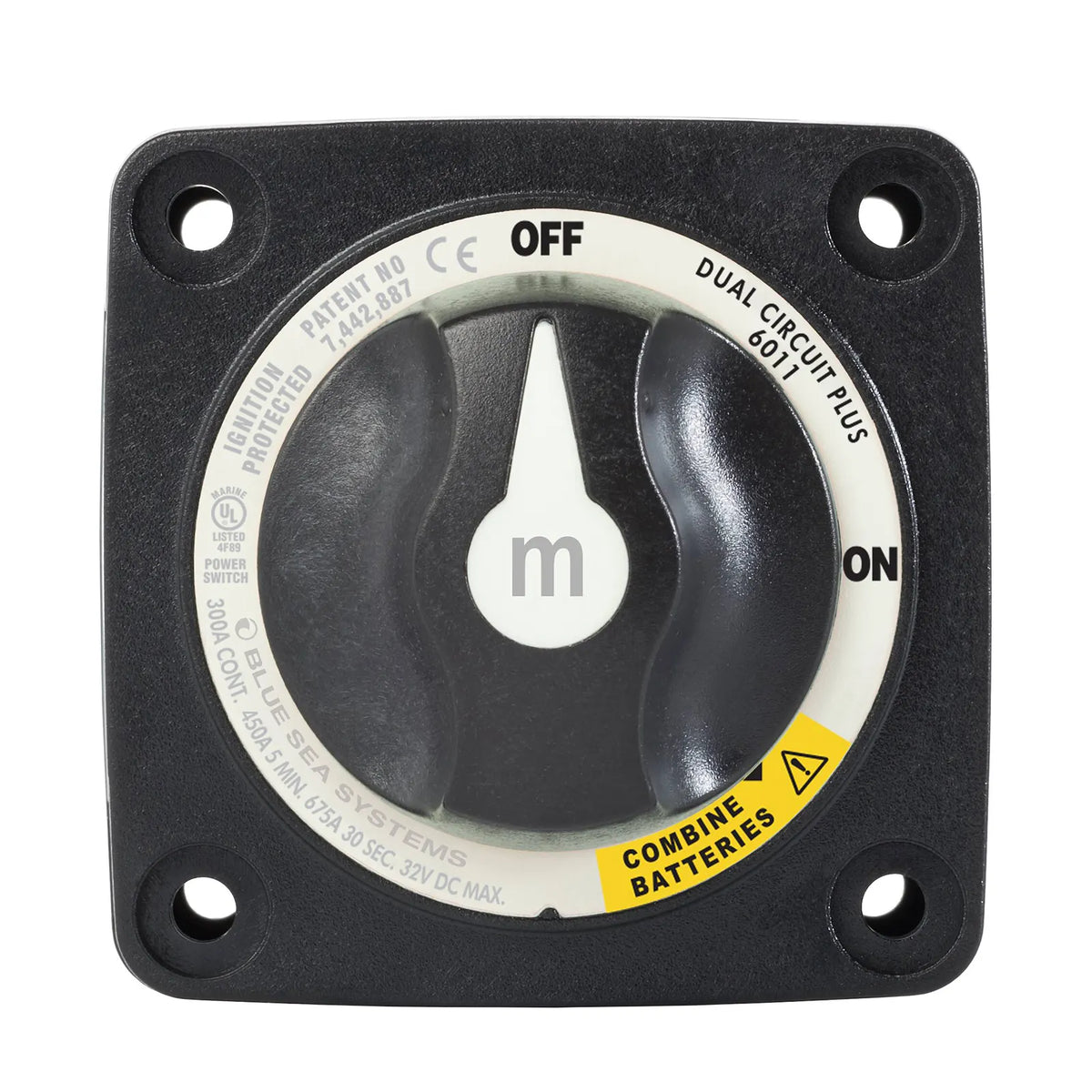 Blue Sea 300A Black Mini m-Series Dual Circuit+ Battery Switch