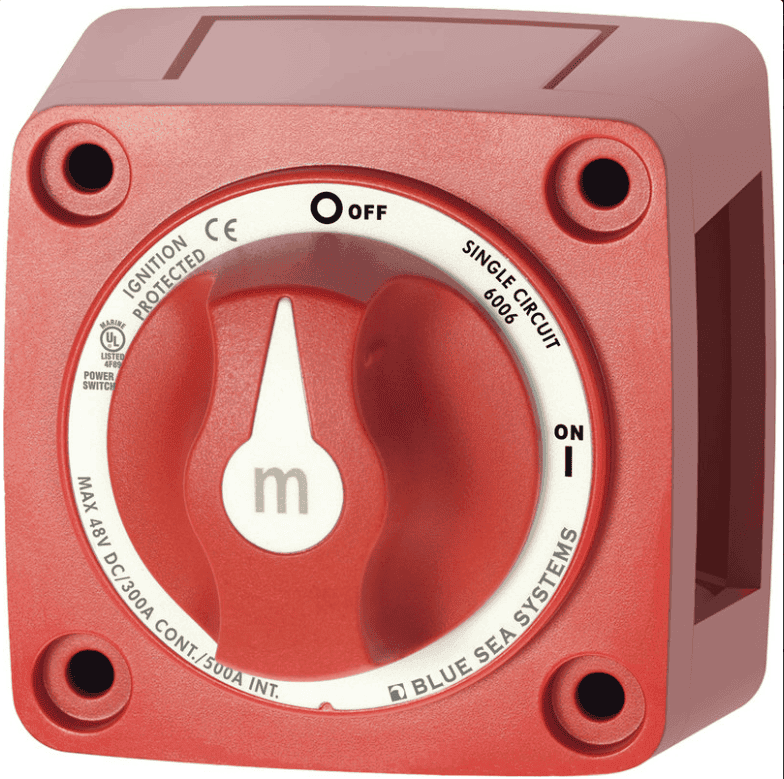 Blue Sea 300A Red Mini m-Series On/Off Battery Switch