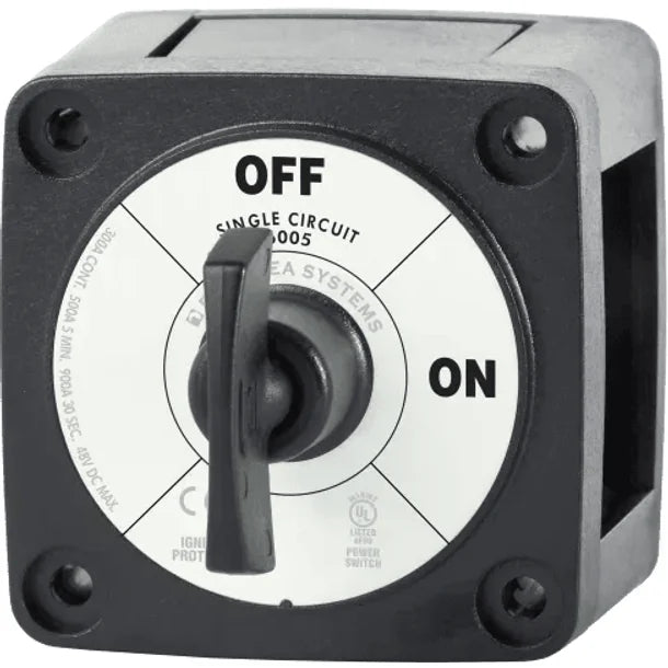 Blue Sea 300A Black Mini m-Series On/Off Battery Switch w/ Key