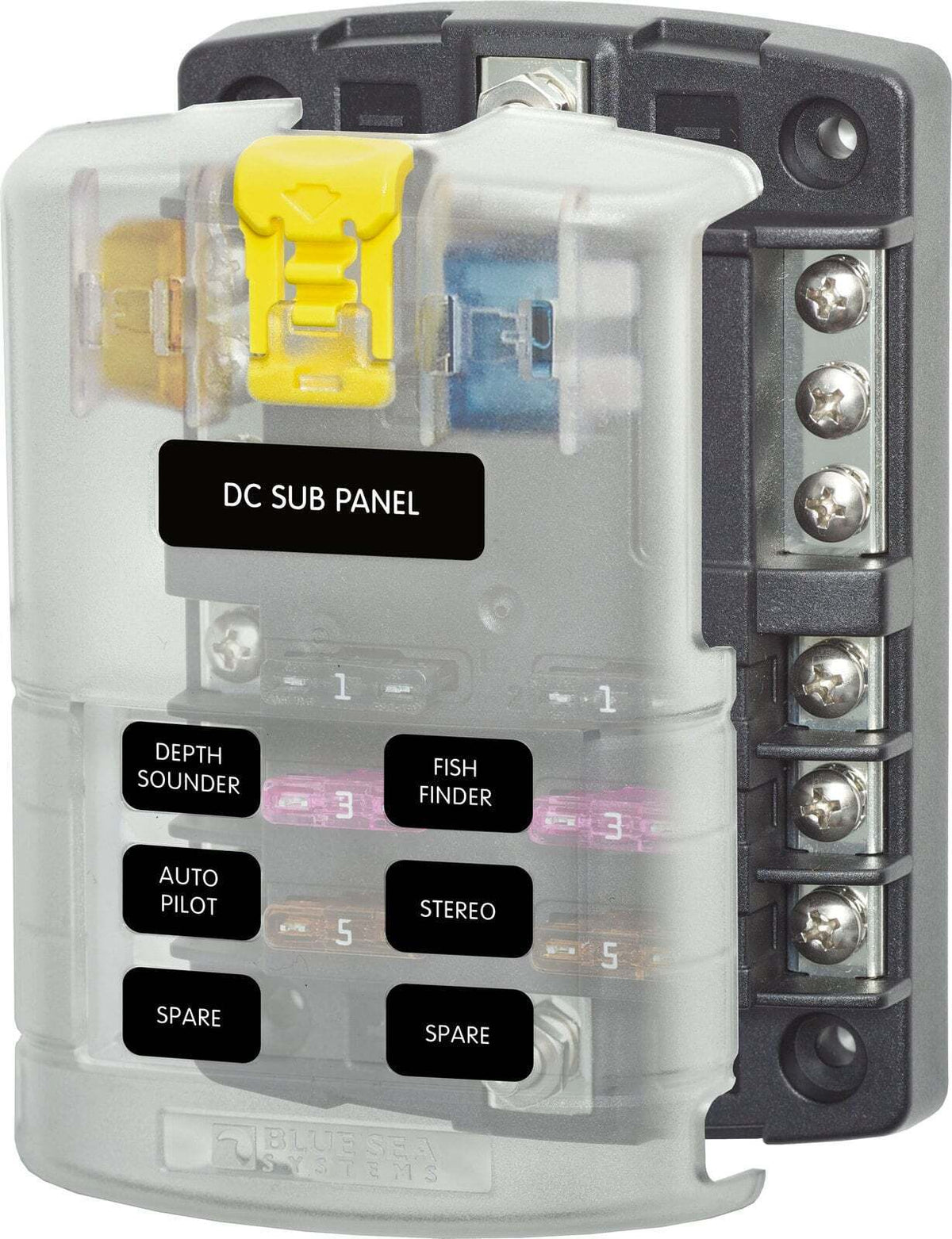 Blue Sea 6 Circuits Blade Fuse Block/Holder w/ Negative Bus & Cover