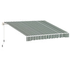 10' x 8' Retractable Awning Fabric Replacement, 280gsm UV Resistant Fabric, Green and White