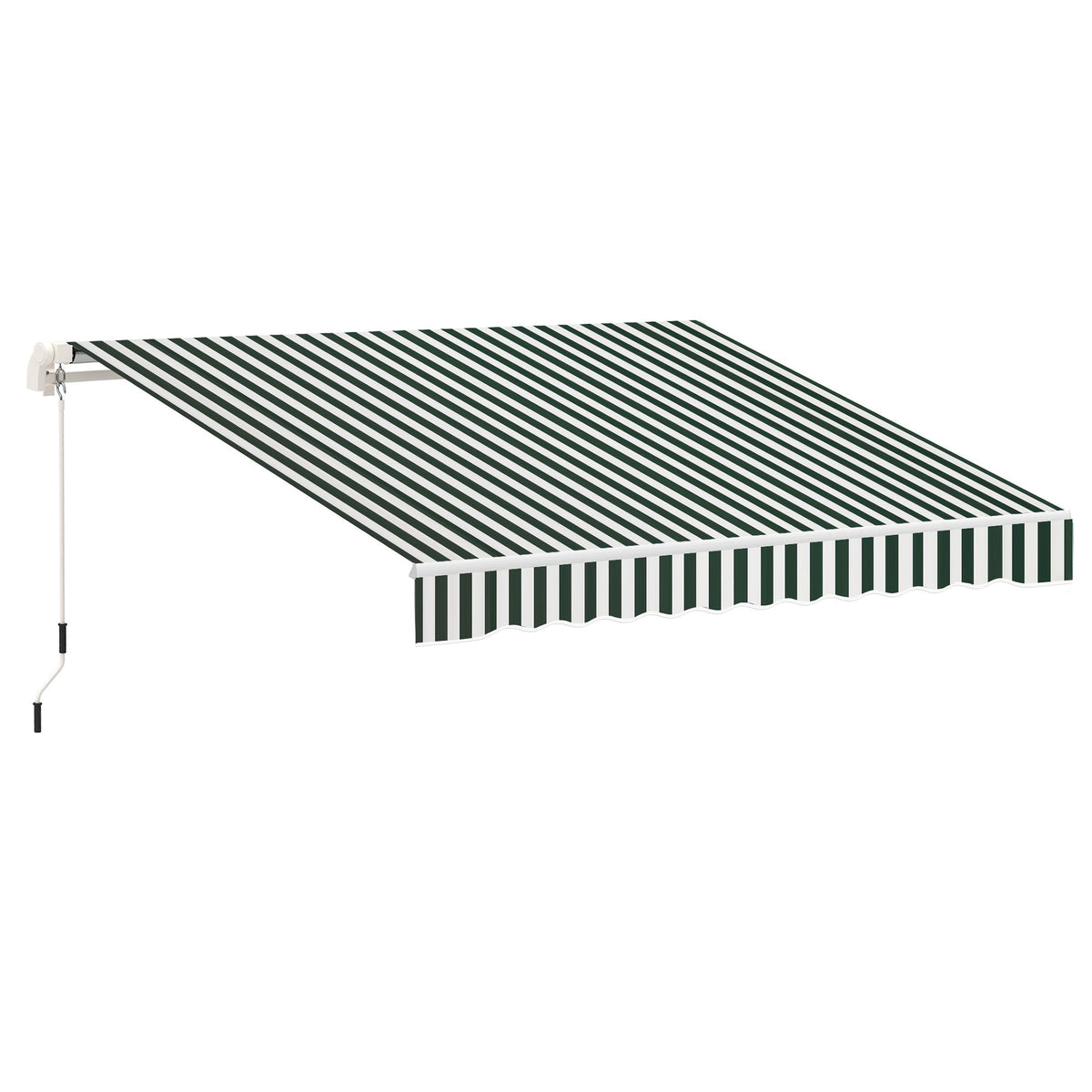 10' x 8' Retractable Awning Fabric Replacement, 280gsm UV Resistant Fabric, Green and White