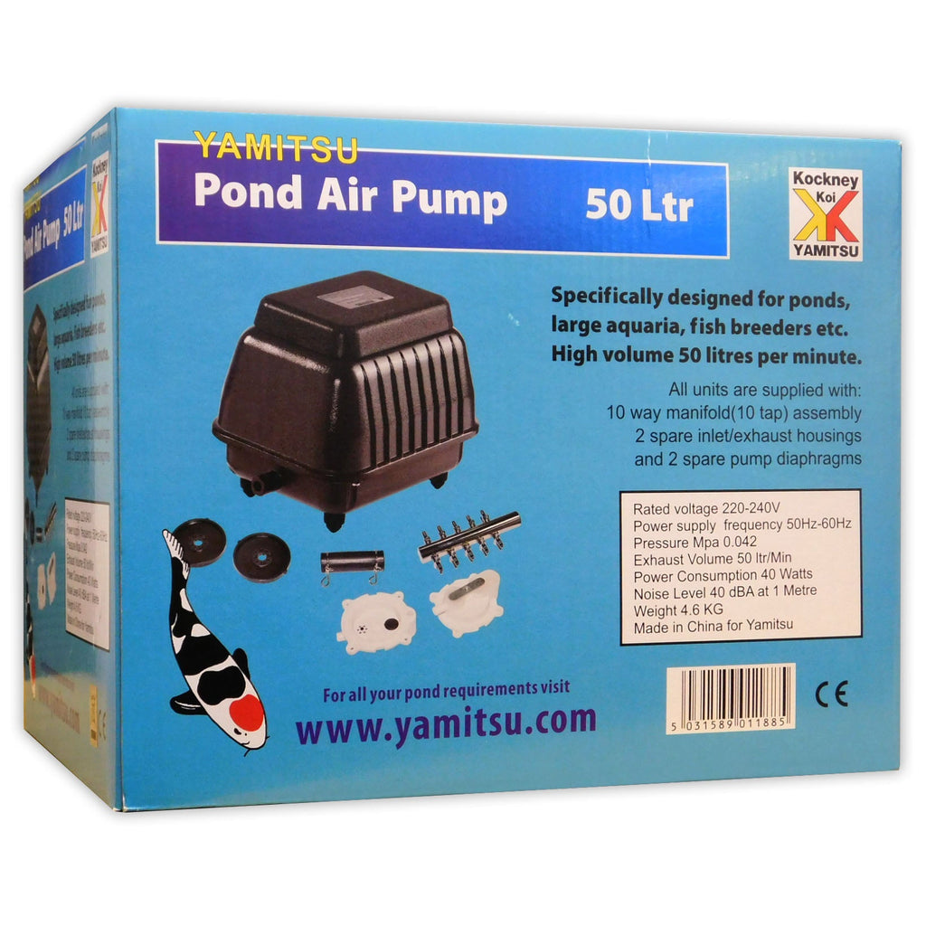 Yamitsu Hi Flow 50L Pond Air Pump with Manifold