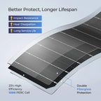 BougeRV Arch 100 Watt Fiberglass Flexible Curved Solar Panel