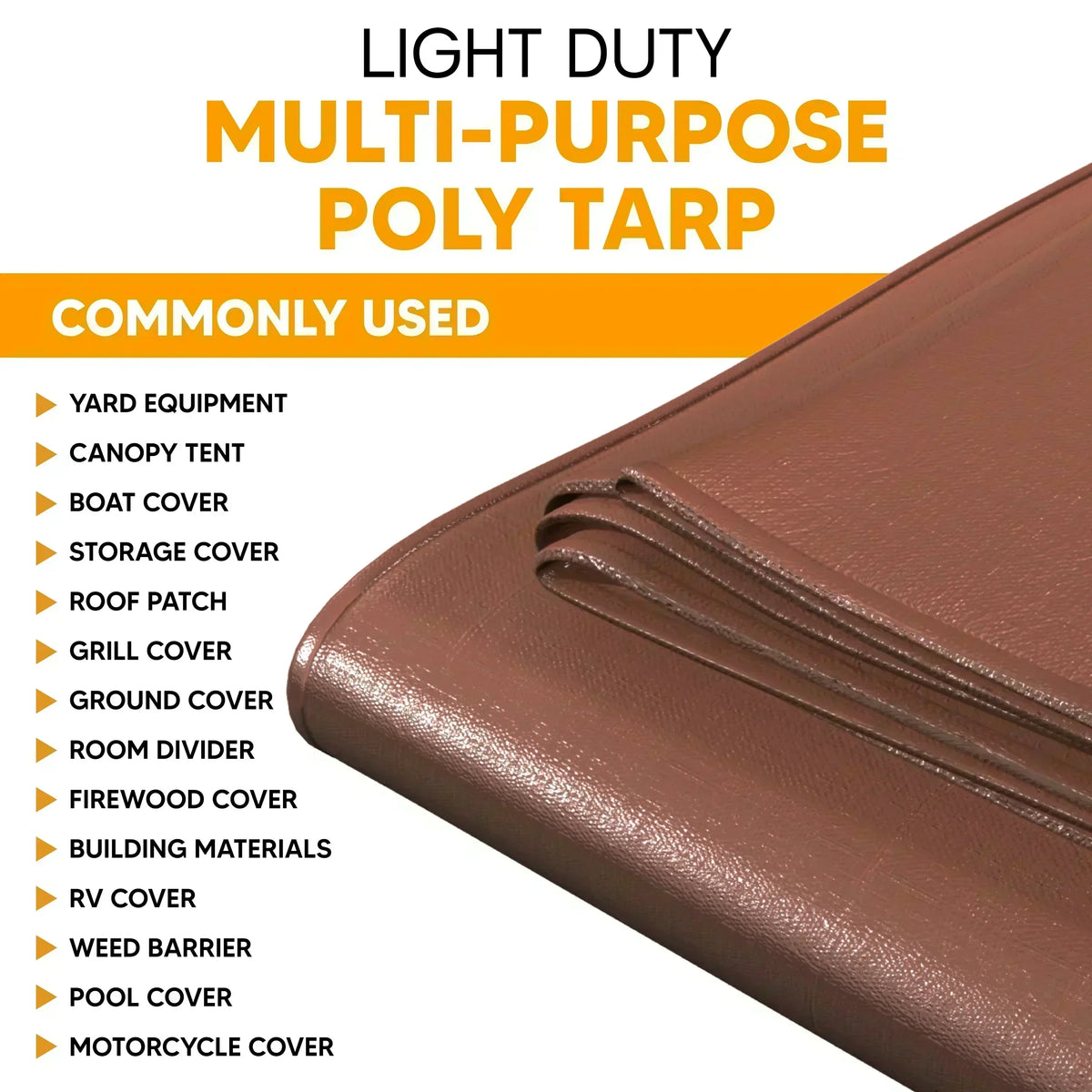 Brown Poly Tarps 10' x 16' - Case of 12