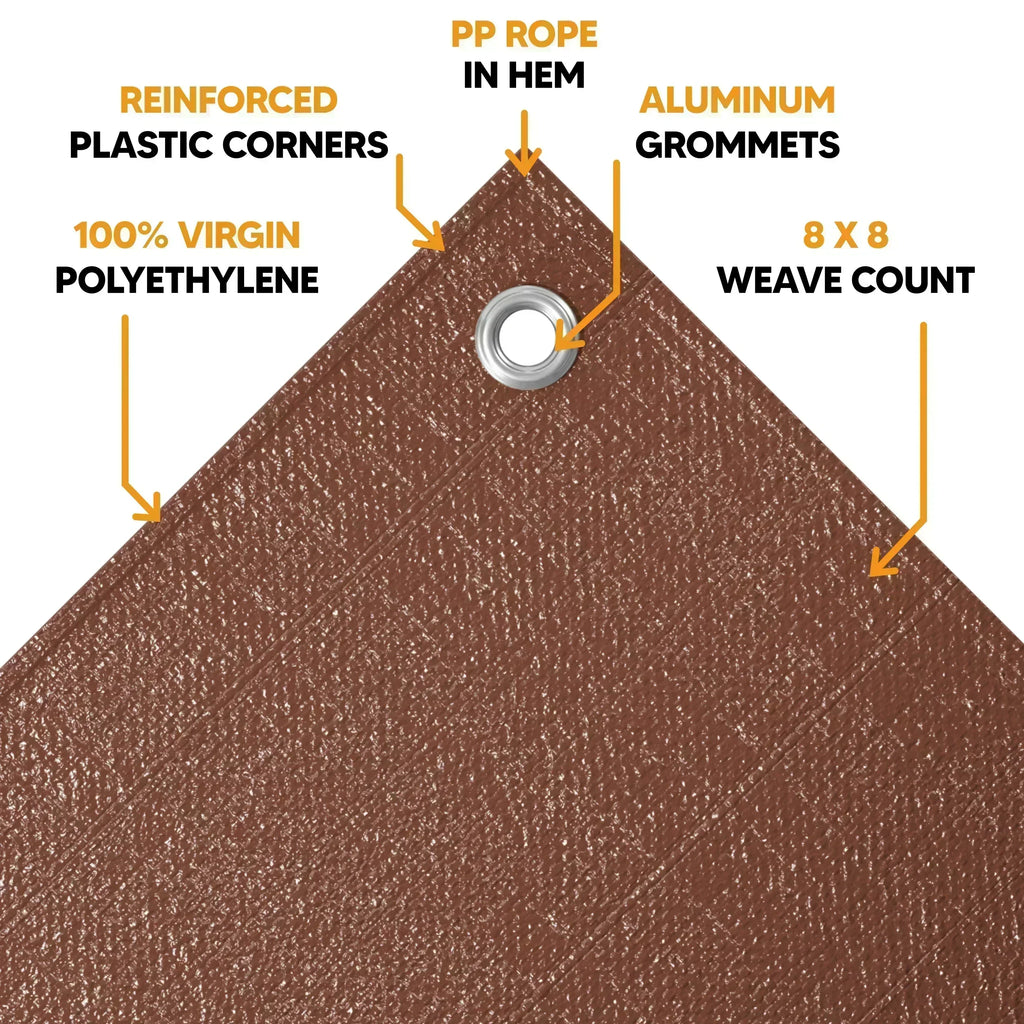 Brown Poly Tarps 16' x 20' - Case of 7