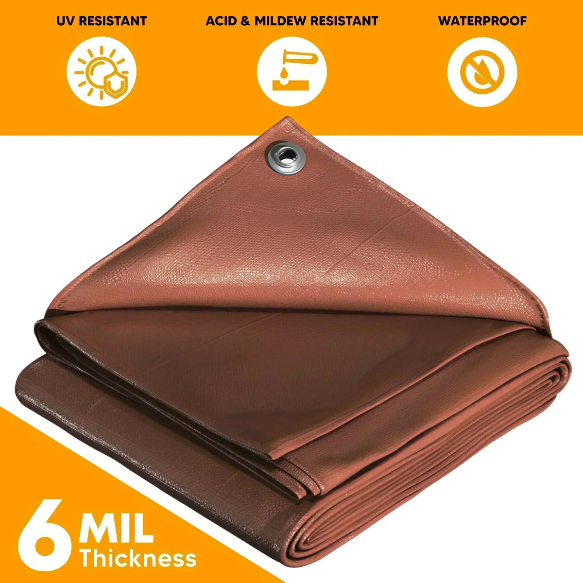 Brown Poly Tarps 16' x 20' - Case of 7