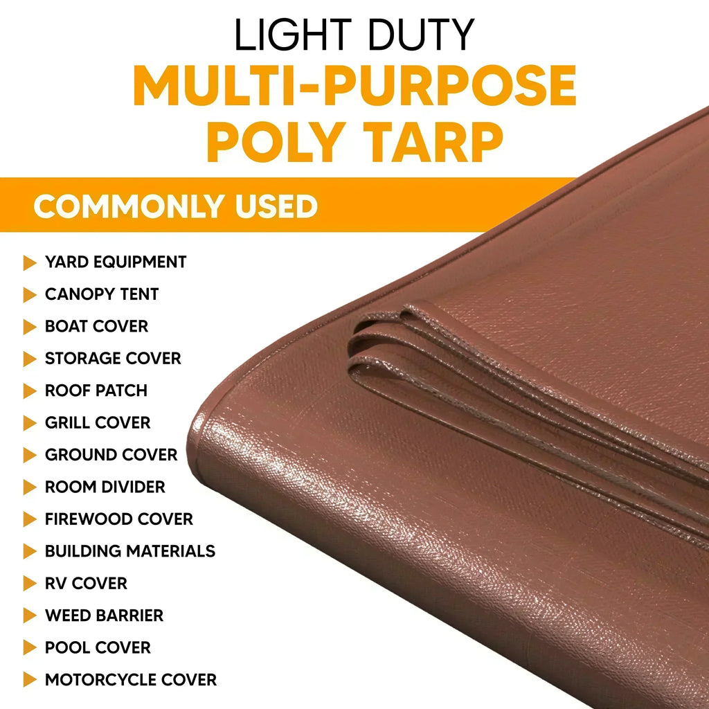 Brown Poly Tarps 16' x 20' - Case of 7