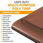 Brown Poly Tarps 16' x 20' - Case of 7