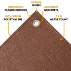 Brown Poly Tarps 20' x 30' - Case of 4