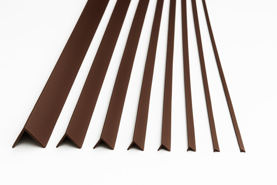 1m & 2.48m Length – Brown PVC Corner Angle Trim 90° Plastic Edge Protector
