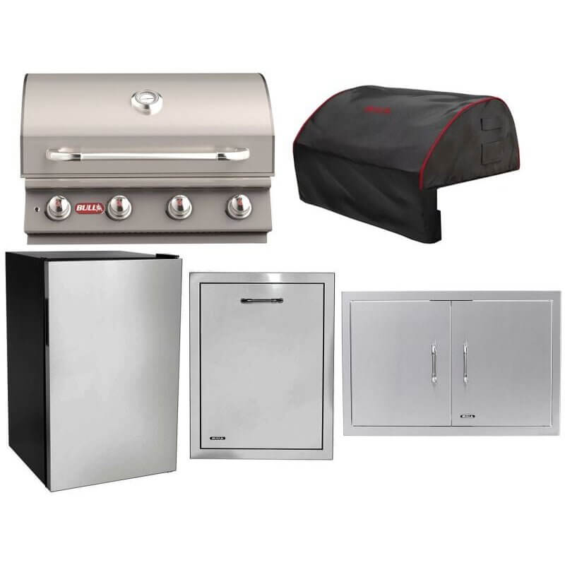 Bull 5-Piece Lonestar Select 30" 4-Burner Gas Grill Outdoor Kitchen Package