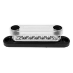 Exotronic 150A Black 2x M6 Stud Busbar with 5 Screws & Cover