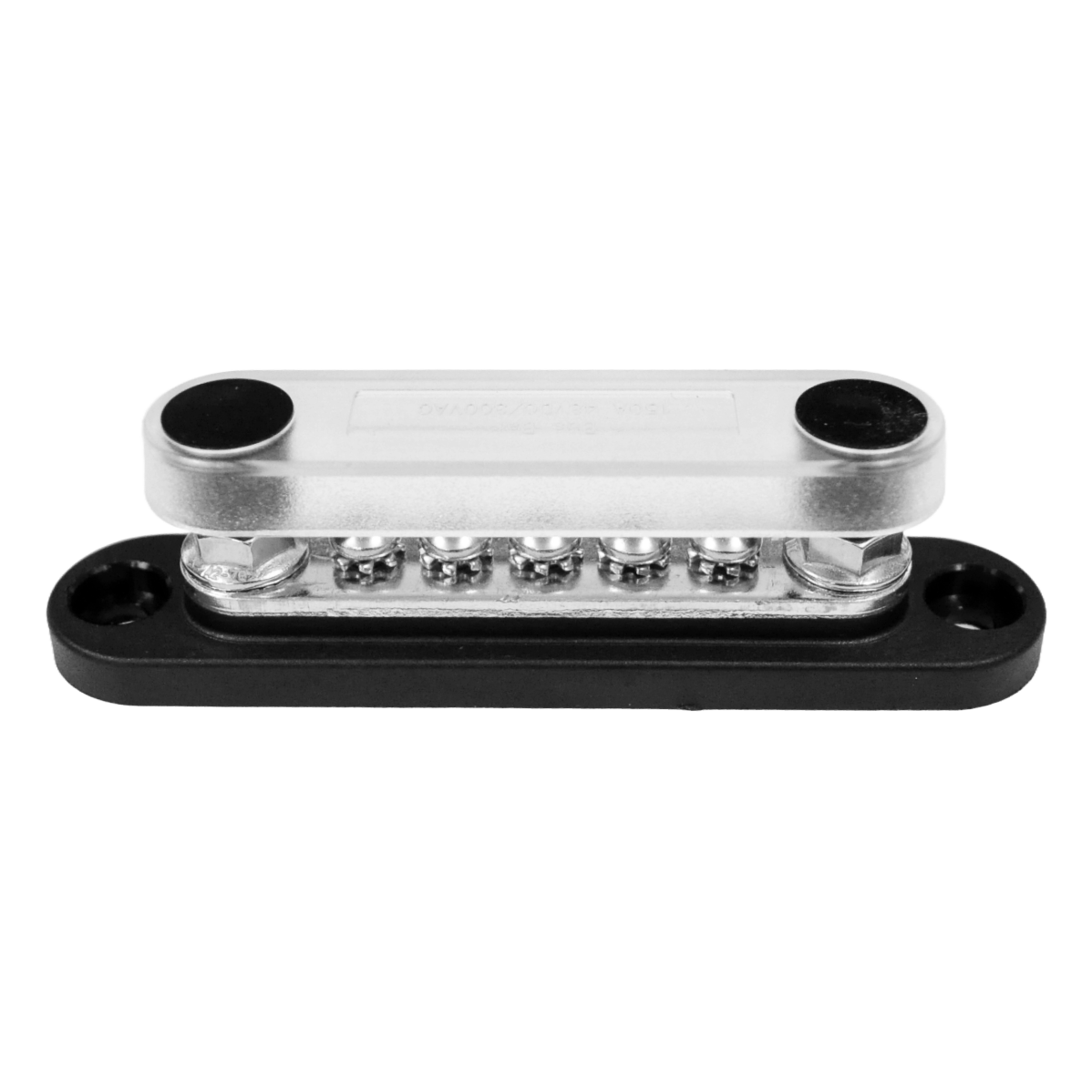 Exotronic 150A Black 2x M6 Stud Busbar with 5 Screws & Cover