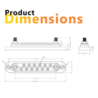 Exotronic 150A Black 2x M6 Stud Busbar with 12 Screws & Cover