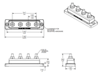 Blue Sea 250A 4x 5/16 Stud Busbar