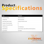 Exotronic 150A Black 6x M6 Stud Busbar with Cover