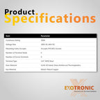 Exotronic 300A Black 6x M10 Stud Busbar with Cover