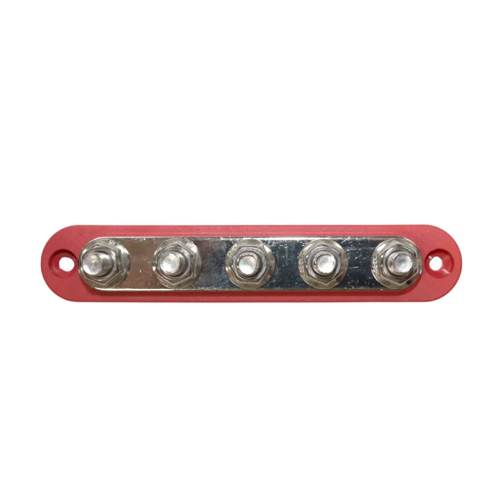 Exotronic 150A Red 5x M8 Stud Busbar with Cover