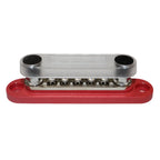Exotronic 150A Red 2x M6 Stud Busbar with 5 Screws & Cover