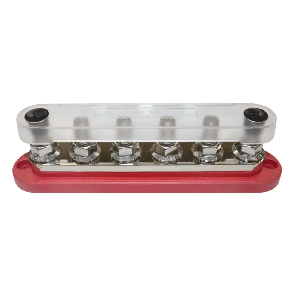 Exotronic 300A Red 6x M10 Stud Busbar with Cover