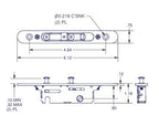 C1068 - Amesbury Truth - 3486 Series Dual Point Mortise Lock Box Sliding Door Lock