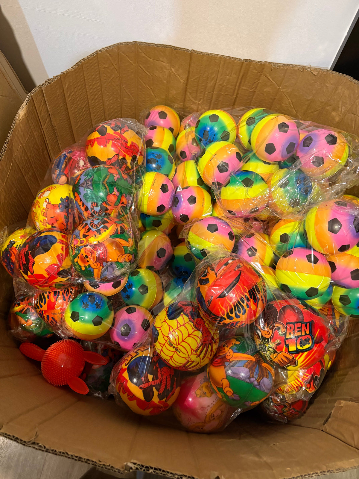 10 Pack Soft Foam Balls Assorted Random Designs Mixed Sizes Kids Party Favour Toys