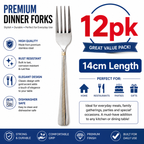 12PK Stainless Steel Dinner Forks 14cm Cutlery Tableware Dessert Cake Fork Set