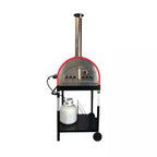 WKE-04WG-RED, 25 In. Multi-Fuel-Wood or Propane, Outdoor Pizza Oven Red, 71 In. W X 27 In. W X 30 In. D Burner Included