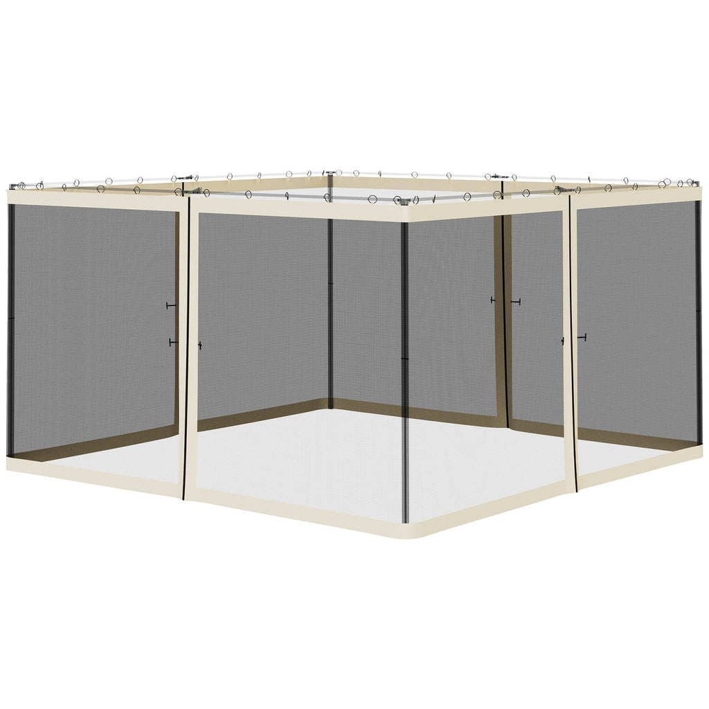 Replacement Mosquito Netting for Gazebo 12' x 12'with Zippers, Cream White