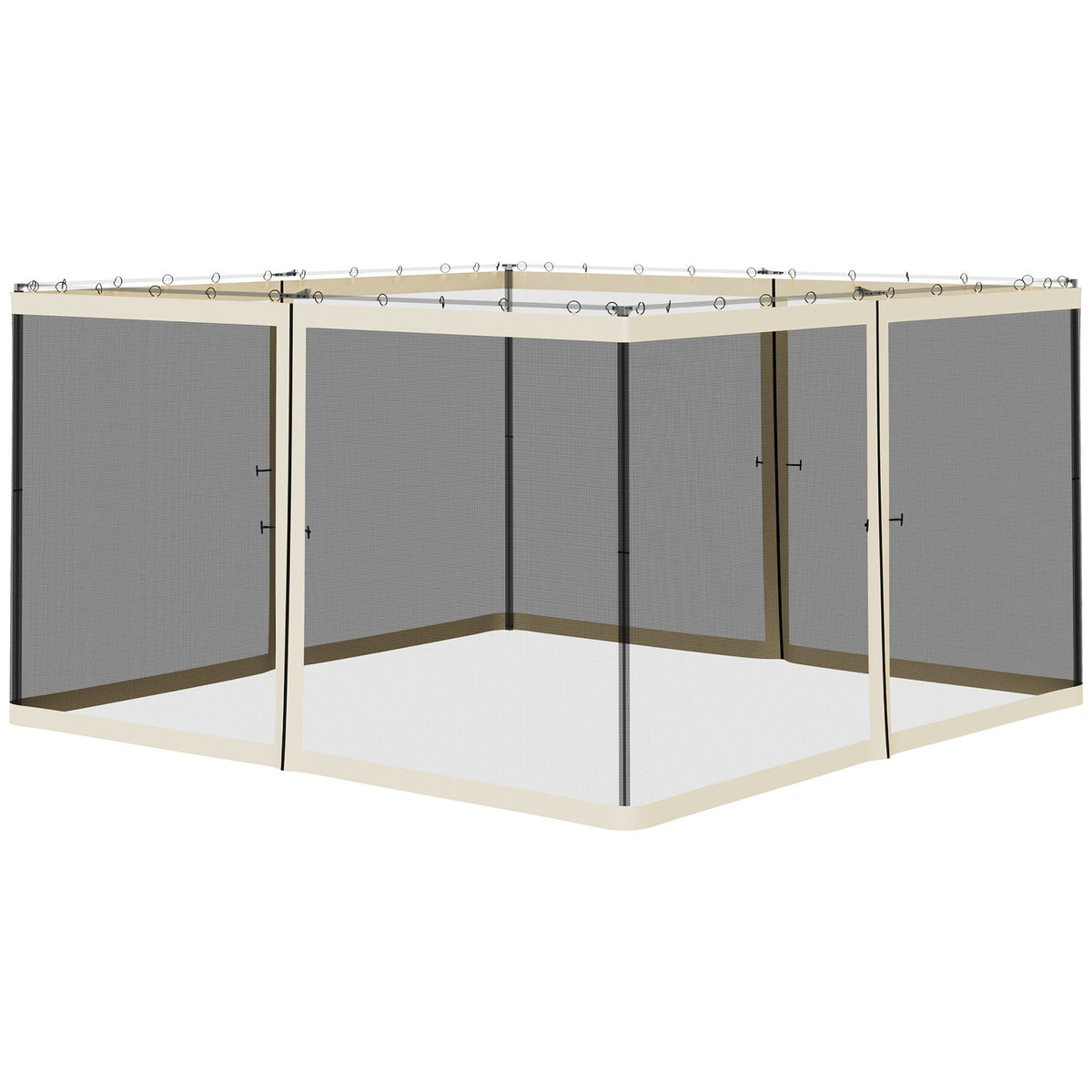 Replacement Mosquito Netting for Gazebo 12' x 12'with Zippers, Cream White