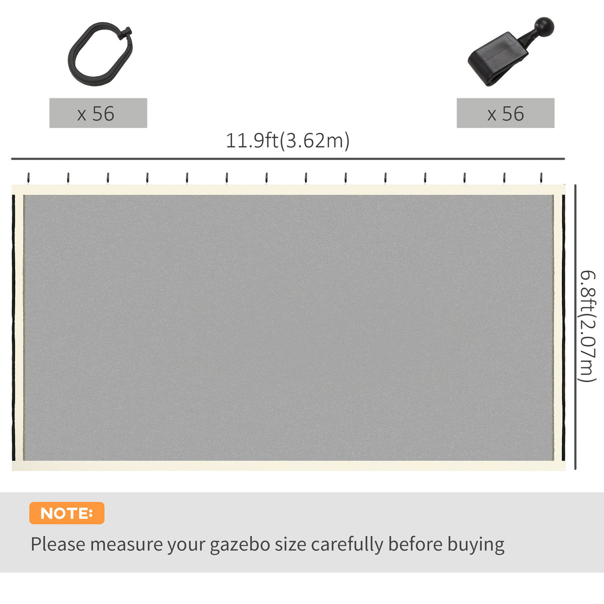 Replacement Mosquito Netting for Gazebo 12' x 12'with Zippers, Cream White