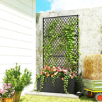 Metal Planter Box with Trellis Privacy Screen, Diamond Lattice