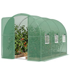 7' x 10' Walk-in Polytunnel Greenhouse with Hinged Door & 6 Mesh Windows