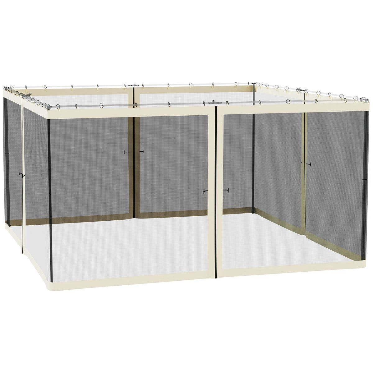 Replacement Mosquito Netting for Gazebo 13' x 13'with Zippers, Cream White