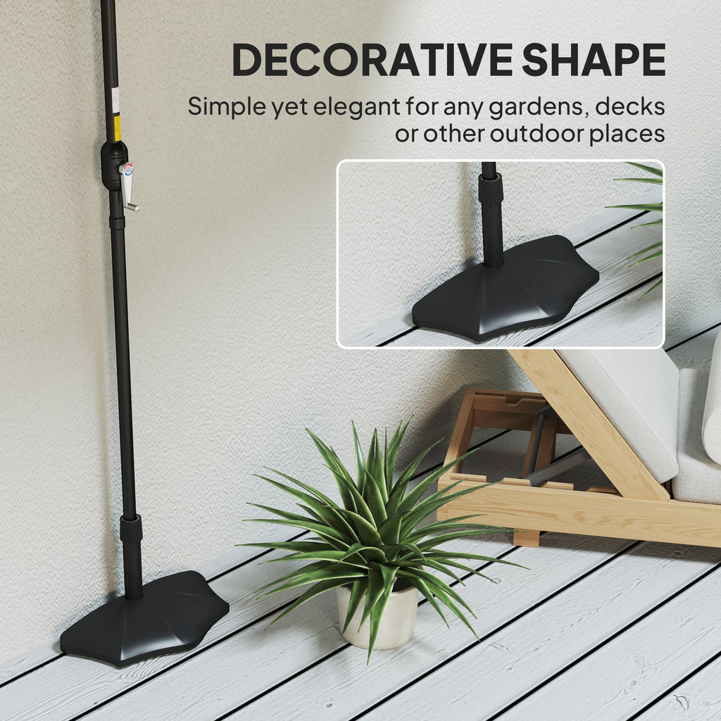 26lb Concrete Half Umbrella Stand for 1.5"/1.9" Poles, Black