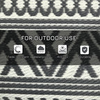 9' x 18' Reversible Mat w/ Carry Bag, Boho Waterproof RV Rug for Backyard, Grey & White