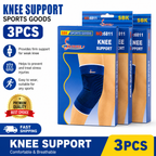 3PCS Knee Support Brace Sleeve Compression Sports Running Gym Joint Stabiliser Blue
