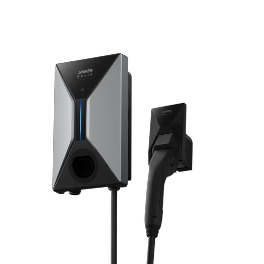 Anker SOLIX V1 7.4kW Smart EV Charger, Tethered Type 2 (5m Cable) with AI Solar Optimization and App Control