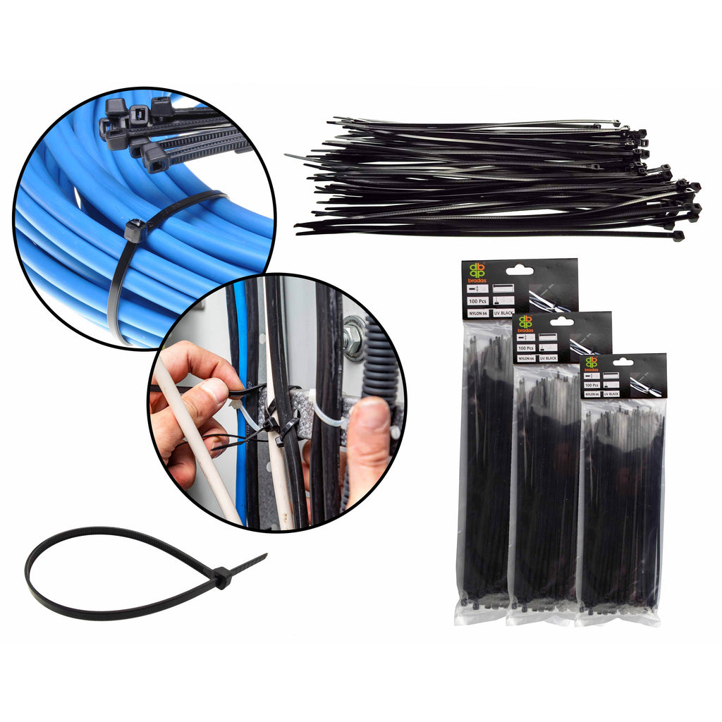 100 Cable Ties (2.5mm x 100mm) Black