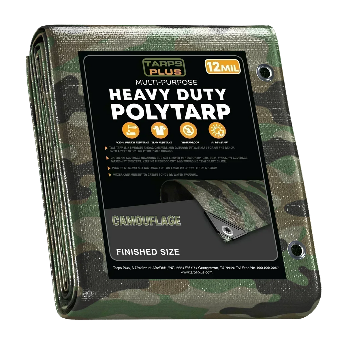 Camouflage Poly Tarp 20' x 40'