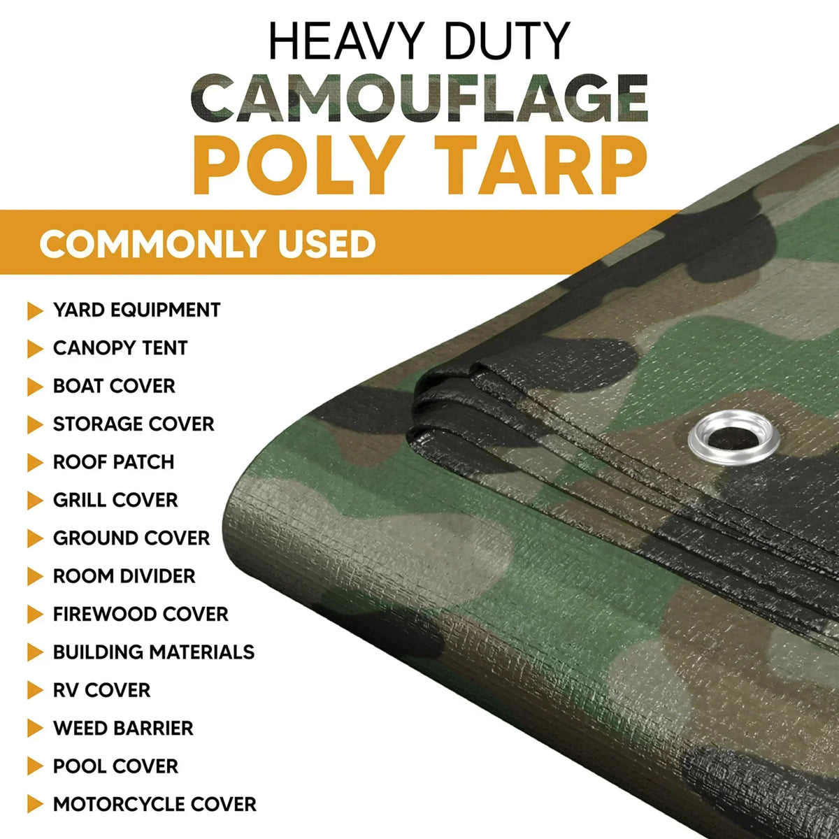 Camouflage Poly Tarp 10' x 10' Case of 10
