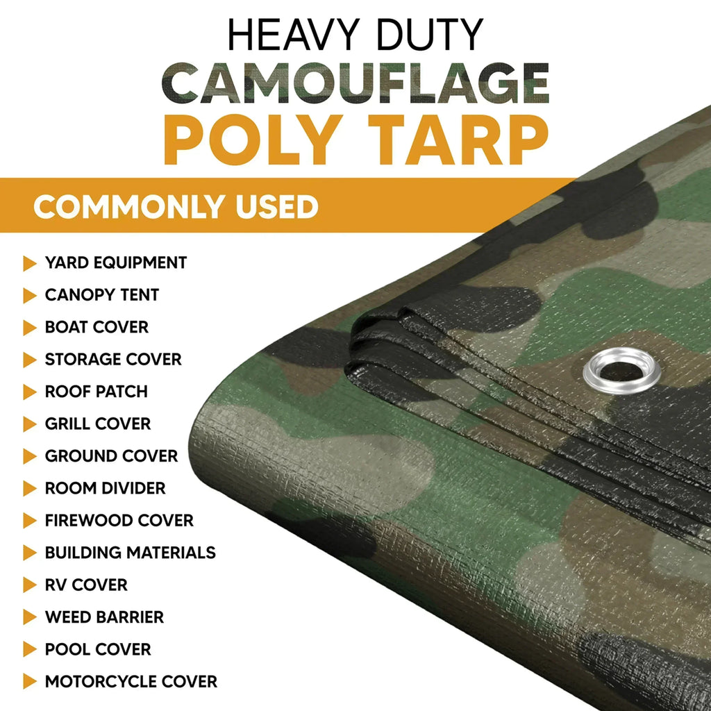 Camouflage Poly Tarp 10' x 16' Case of 6