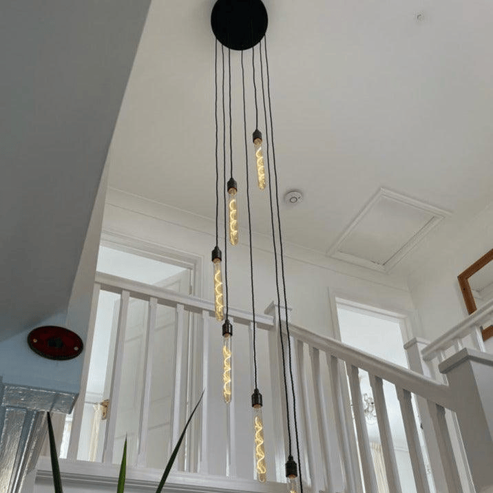 Spiral Cascade Chandelier | Stairwell & High Ceiling Lighting UK