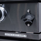 Castelle Flame Black Stainless Steel 4-Burner Gas Grill with Rotisserie Kit