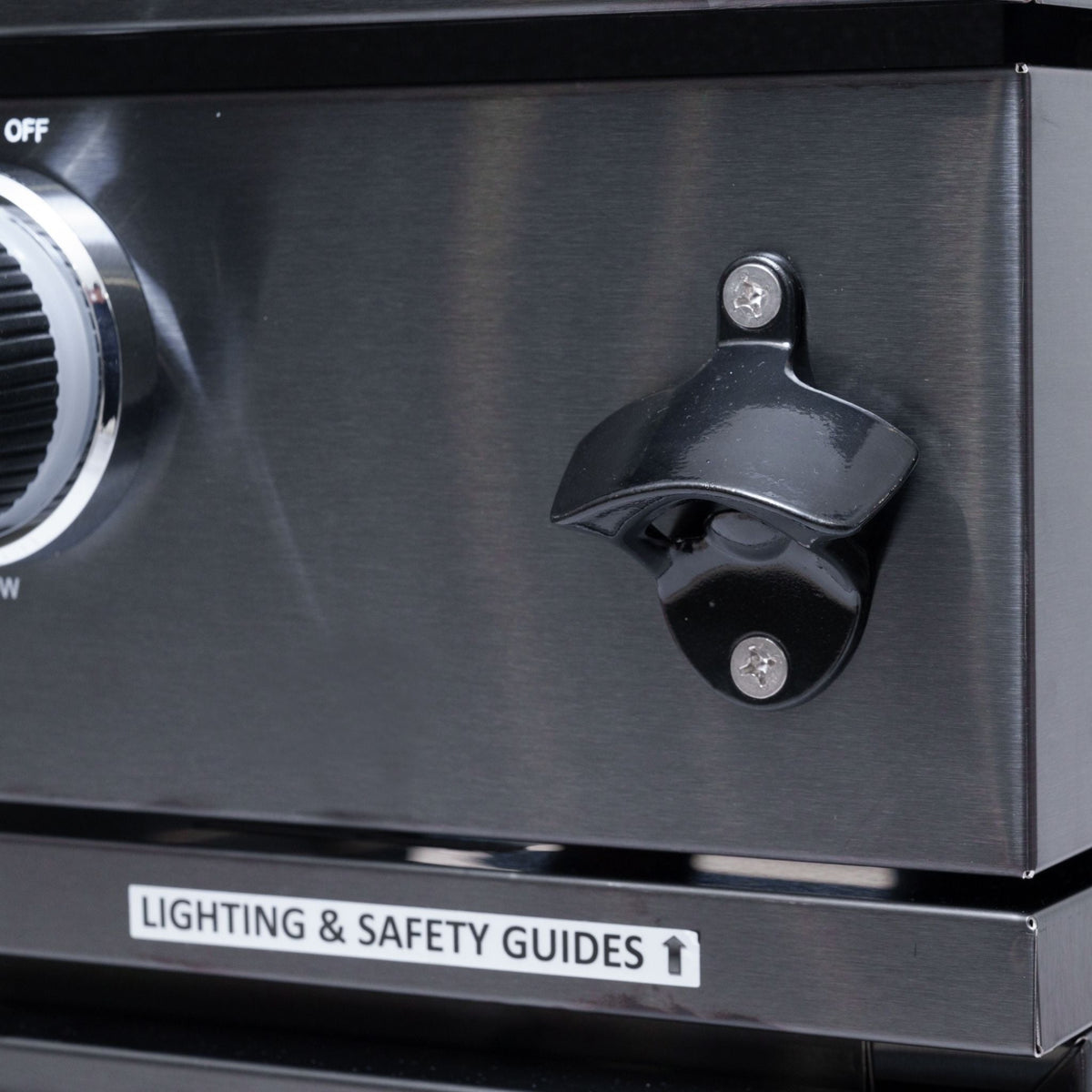 Castelle Flame Black Stainless Steel 4-Burner Gas Grill with Rotisserie Kit