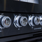 Castelle Flame Black Stainless Steel 4-Burner Gas Grill with Rotisserie Kit