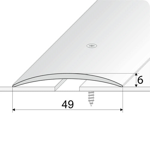 A04 49mm Anodised Aluminium Door Threshold Strip – Floor Transition Trim with Screw Fix for Wood, Tile & Carpet